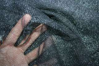 Black Silver Pewter sheer stretch netting mesh fabric  