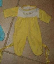 INTERACTIVE BABY PAM DOLL YELLOW ROMPER VINTAGE CLOTHES ONZIE (TX125 