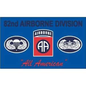  82nd Airborne Blue Flag 3ft x 5ft Polyester Patio, Lawn 