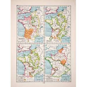 1947 Lithograph Maps Borders France William Conqueror 