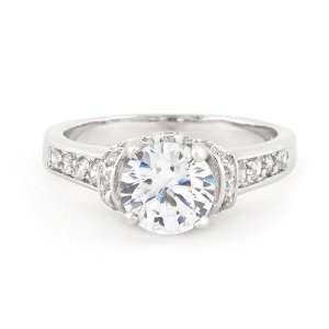   Engagement Ring w/ Elegant Shoulder Pave Kate Bissett Jewelry