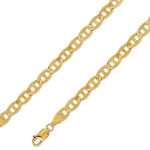 10K Solid Yellow Gold Light Flat Mariner Gucci Chain Necklace 6.3mm 20 