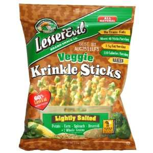 LesserEvil Krinkle Sticks, Veggie, 1.2 oz Bags (Pack of 24)  