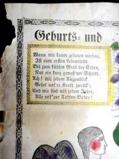 1850 antique FRAKTUR ~LOUIS WOTRING HAUSMAN n.wheithall lecha pa 