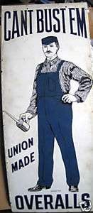CANT BUST EM 1904 Porc sign Orig workwear lee RARE  