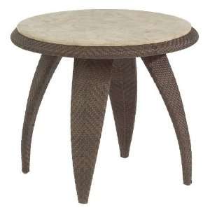  White Craft S533203 Bali End Table with Stone Top in 