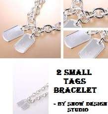   Army Military Designer Bracelet   with 2 ENGRAVING Dog Tags  