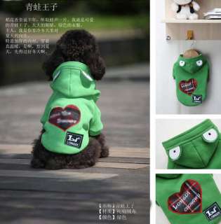 New 1 PCS Winter Dog Frog Apparel Coat Clothes Costume Suit Outfits 