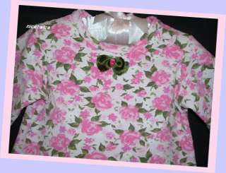 BABY NAY Girl LS Dress Ruffle Pink Roses 24 M  