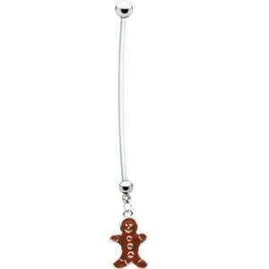    Stainless Steel Gingerbread Man Pregnant Belly Ring Jewelry
