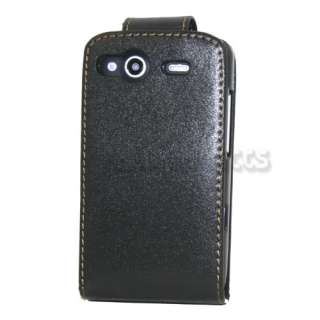 Black Flip Leather Case Cover Skin Pouch Shell for HTC Salsa C510e G15 