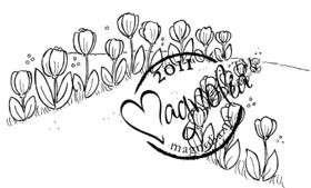 MAGNOLIA TULIP WALKWAY RUBBER STAMP BUTTERFLY DREAM  