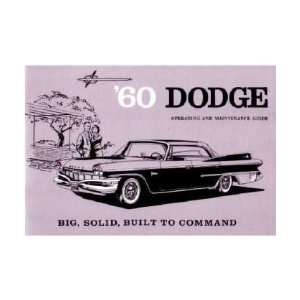  1960 DODGE Car Full Line Owners Manual User Guide 