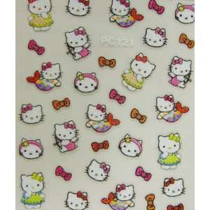 XH Pretty and cute hello kitty nail art stickers with bow 