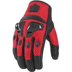  Icon Justice Mesh Gloves   Small/Red Automotive