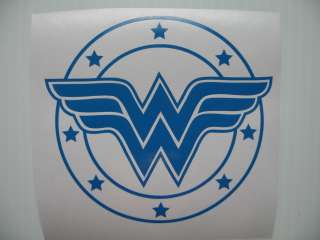 Vivid Blue Gloss Wonder Woman Symbol Vinyl Decal  