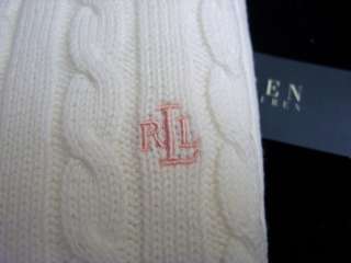 Ralph Lauren Polo Women Sweater Cable Knit Crewneck Cotton Long Sleeve 