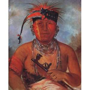   WITH A PIPE BY GEORGE CATLIN SMALL POSTER REPRO