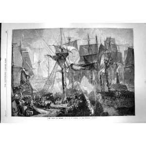   1863 SCENE DEATH NELSON WAR SHIPS NATIONAL GALLERY ART