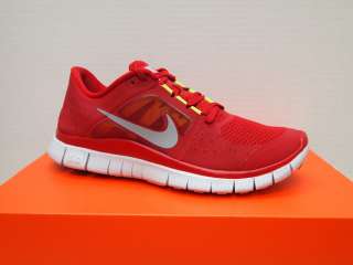 Mens Nike Free Run+ 3 Running Shoes Gym Red/Reflective Silver 