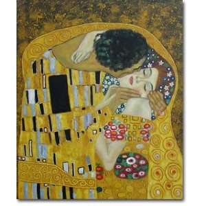 Hand Painted Oil Painting Reproduction on Canvas   The Kiss (part view 