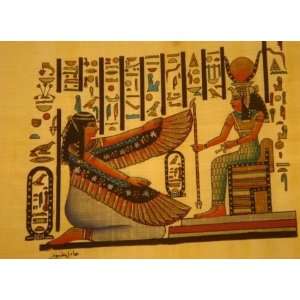  MAAT & ISIS Egyptian PAPYRUS 8x12(20x30cm)