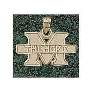  Anderson Jewelry Marshall Thundering Herd 7/16 Gold Charm 