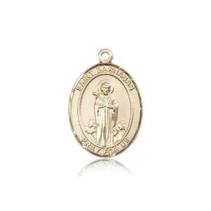  14kt Gold St. Saint Barnabas Medal 1 x 3/4 Inches 7216KT 
