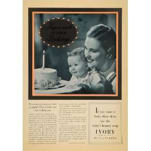   Ad Ivory Soap Baby First Birthday Cake   Original Print Ad Home