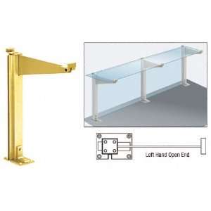 CRL Brite Gold Anodized 18 Left Hand Open End Partition Post With Top 