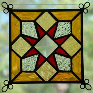 NEW Set of 4 Stained Glass Quilt Pattern Suncatcher 408  