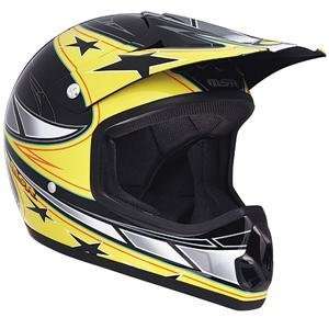  MSR Racing Assault Stars Helmet   Large/Yellow/Black 