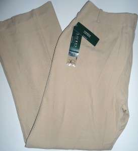 Ralph Lauren Sanderson Trouser Pants Tan Silk 14W NWT  