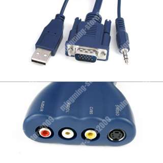   To TV Digital Converter VGA PC To Composite AV with audio cable  