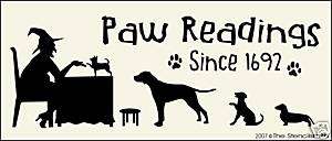678 STENCIL for sign Paw Readings DOGS witch familiar  