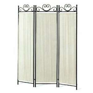   Panel Scrolly Metal Frame Fabric Room Screen Divider