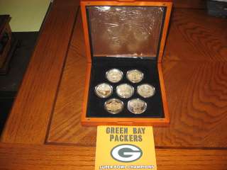 Green Bay Packers Super Bowl 45 Seven Coin Medal Set Highland Mint MIB 