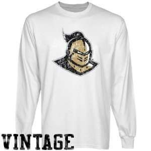  NCAA UCF Knights White Distressed Logo Vintage Long Sleeve 