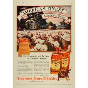  1938 Ad Seagrams Crown Whiskies Montgomery Cotton Field 