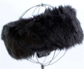 Black Faux Fur Headwrap Headband Winter Head Wrap Head Band D&Y David 