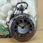   Embrossed Floral Steampunk Roman Numerals Pocket Watch w/Gift Box