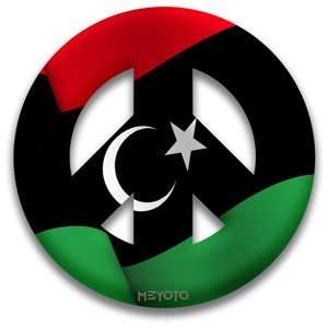    Peace Symbol Permanent Sticker of Libya Meyoto 