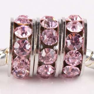   gemstone big hole charm beads fit bracelet or necklace size 4x11 mm