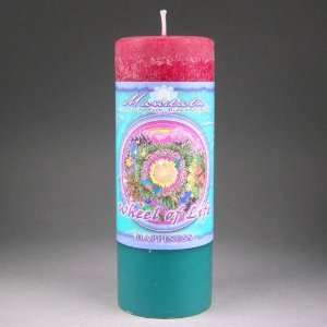   Mandala Pillar Candle, Wheel of Life, Happiness, 7