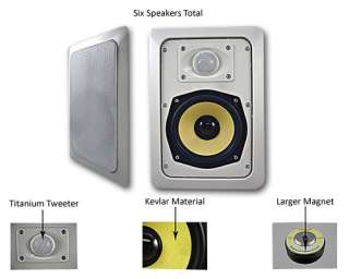 New Acoustic Audio HD 525 1500W 3 Pair In Wall Speakers 736211295873 