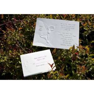  Embossed Calla Lilies on White Wedding Invitations Health 