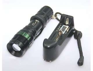 Newest 500 Lumen Zoomable CREE Q5 LED Flashlight Light Focus Torch 