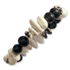  Lima Bean, Black Cow Bean & Jojoba Seed Stretch Bracelet 