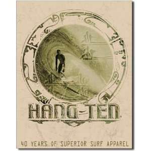  Hang Ten Surfing Good Fortune Retro Vintage Tin Sign