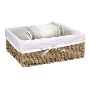  Canvas Lined Seagrass Basket   Large